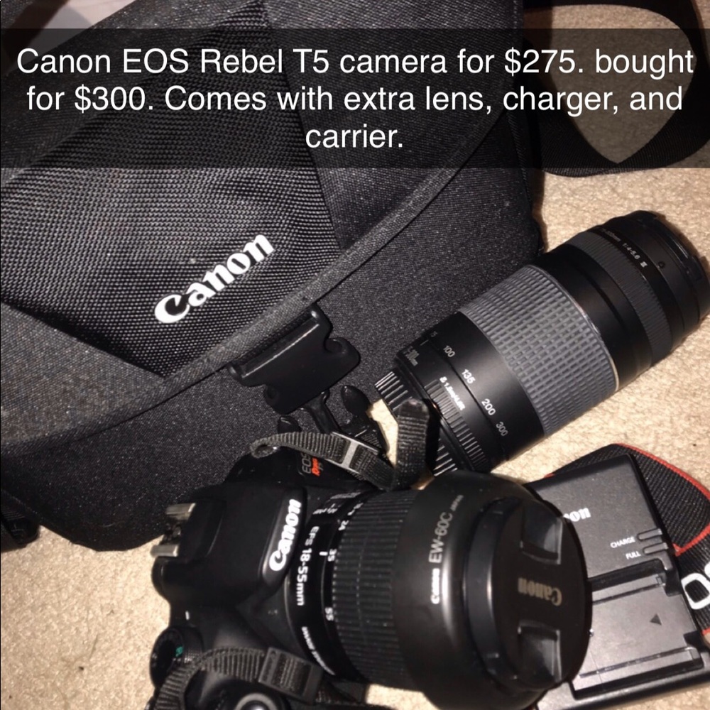 Canon EOS Rebel T5 Camera for sale.